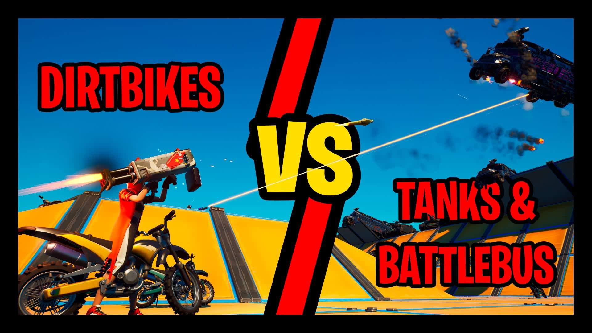 💥🏍️DIRTBIKES VS TANKS & BATTLEBUS🚌💥