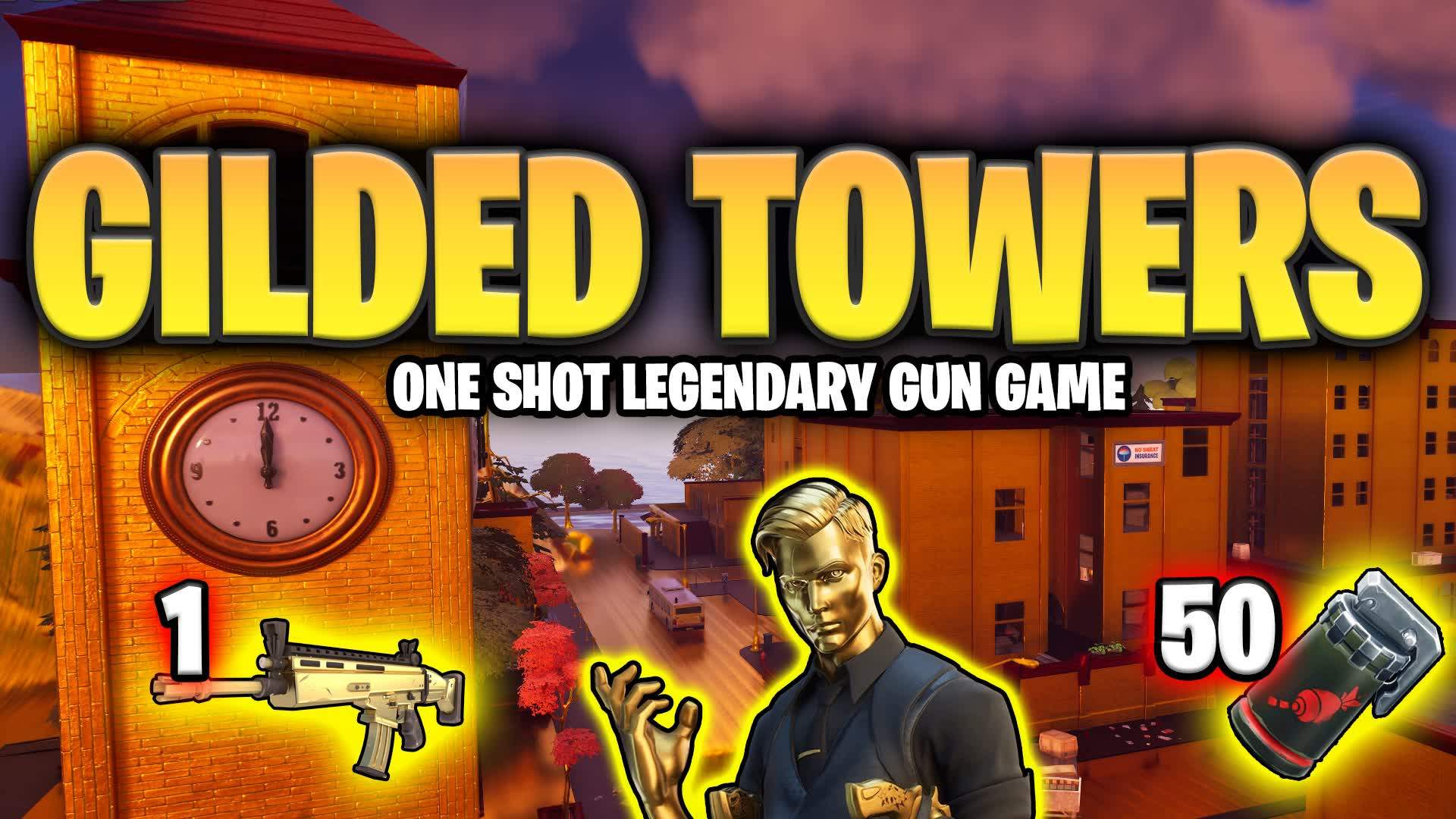 Golden Tilted Towers: Legendary Gun Game