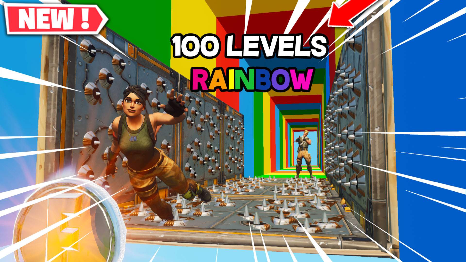 🌈100 LEVELS RAINBOW DEATHRUN🌈