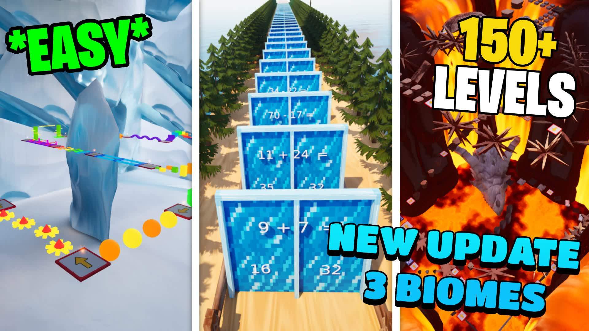 ✨3 BIOMES OBBY PARKOUR 150 LEVEL + QUIZ✨