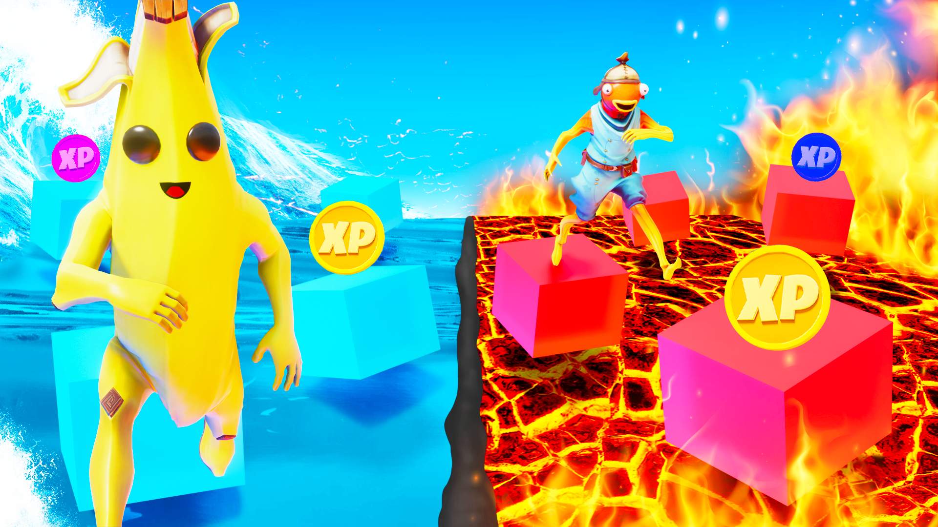 🔥 100 LEVEL WATER VS FIRE DEATHRUN 💦
